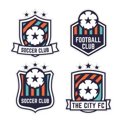 Fototapeta premium Soccer or Football Club Logo or Badge Set.