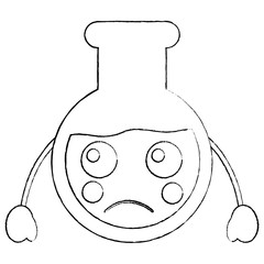 laboratory flask glass kawaii cartoon vector illustration sketch design