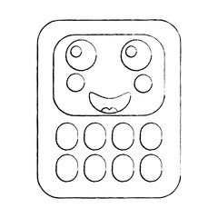 calculator math kawaii character cartoon vector illustration sketch design