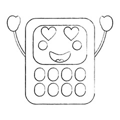 calculator math kawaii character cartoon vector illustration sketch design