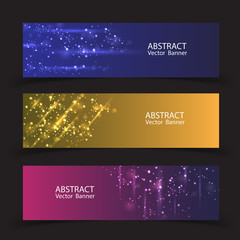 Banner vector abstract blue motion light effect background.