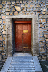 Steps To Door in Stone Wall