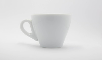 white coffee cup on white background.