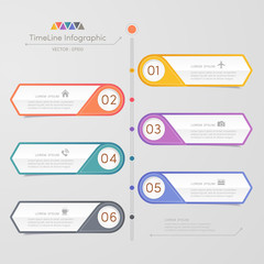 Timeline infographics design template with icons, process diagram, vector eps10 illustration