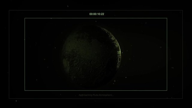 Space Shuttle Interface approaching Pluto atmosphere -- Image Courtesy of NASA