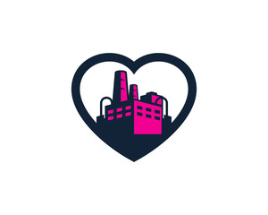 Heart Factory Icon Logo Design Element