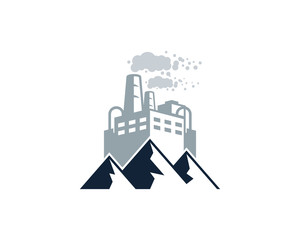 Mountain Factory Icon Logo Design Element