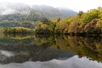 Fototapeta na wymiar Yumoko Lake at Nikko , Tochigi prefecture in autumn