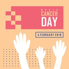 word cancer day illustration logo. campaign. poster. vector. editable