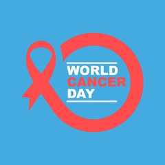 word cancer day illustration logo. campaign. poster. vector. editable