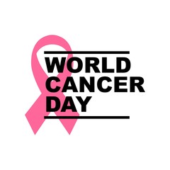 word cancer day illustration logo. campaign. poster. vector. editable