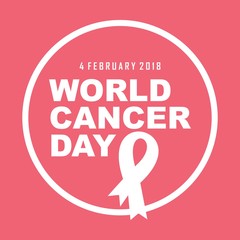 word cancer day illustration logo. campaign. poster. vector. editable