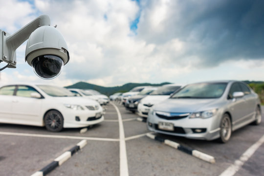 CCTV Camera On Car Parking, Overhead CCTV