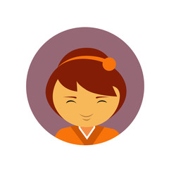 Portrait Of Asian Woman In Traditional Clothes Chinese Female Avatar Icon Flat Vector Illustration