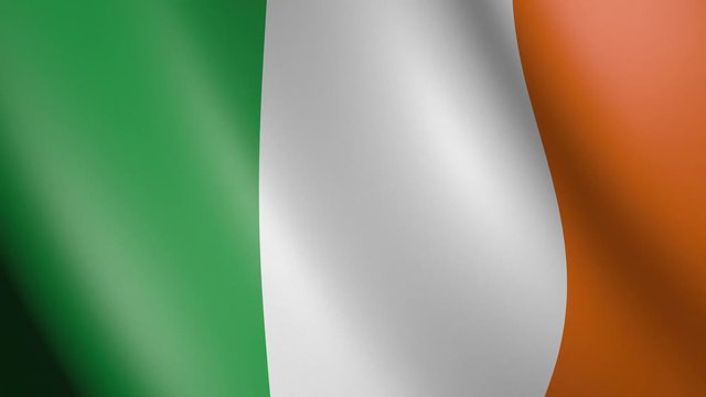Flag of Ireland with fabric texture, seamless loop