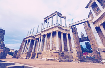  Antique  Roman Theatre. Merida, Spain