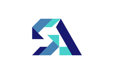 SA Blue Ribbon Letter Logo
