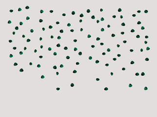 Falling Down, Flying Rose Petals Confetti. Crazy Valentines Day, Wedding Background. Black Surprise Hipster Leaves, Green Petals Confetti Dirty Floral Background, Inverted Colors, Futuristic Texture.