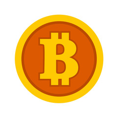 Single Bitcoin Coin Vector Illustration Graphic