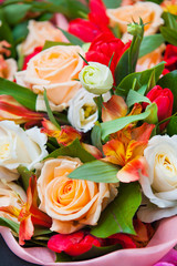 Bouquet of beautiful spring flowers 