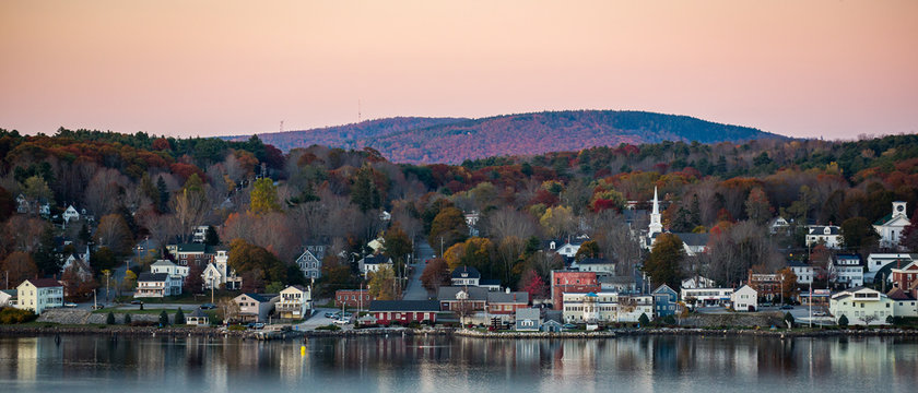 New England Town Across The River.