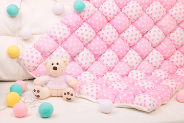 Fototapeta na wymiar Soft baby duvet for children's room