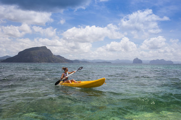 Portrait of a girl in kayak