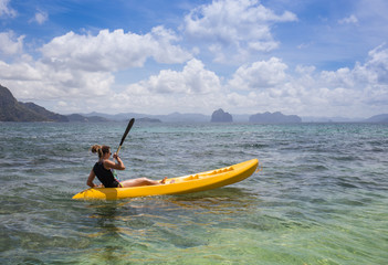 Portrait of a girl in kayak