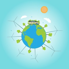 a globe with clean energy - 188323495