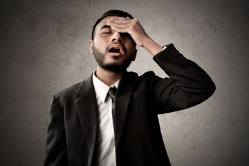 Business man forgetful