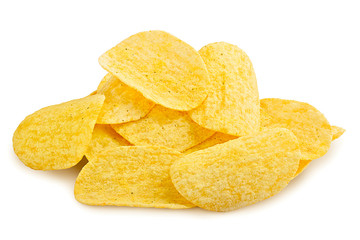potato chips isolated on a white background, clipping path