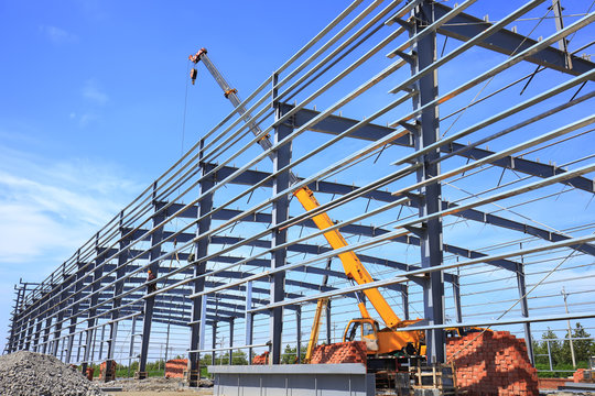 steel frame structure is under construction