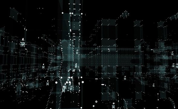 Hologram futuristic interface city