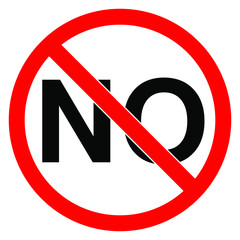 Forbidden NO sign isolated on white background vector illustration