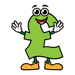 Cartoon Pound Sterling Character Illustration