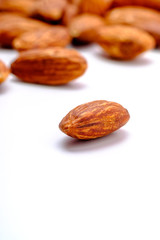 Almonds on White background