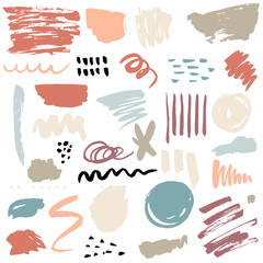 Brush strokes and Paint Splatters Vector set