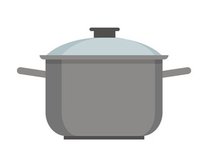 Pot with lid. Icon isolated on white background. Vector illustration.