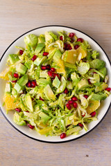 Refreshing Brussels Sprouts Pomegranate, Avocado, and Orange Salad