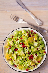 Refreshing Brussels Sprouts Pomegranate, Avocado, and Orange Salad