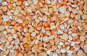 Dry yellow peas grain. Texture. Background
