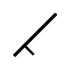 Black silhouettes of batons on white background. Police equipment