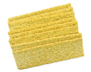 Fototapeta premium Heap of slice crispbread. Isolated. White background