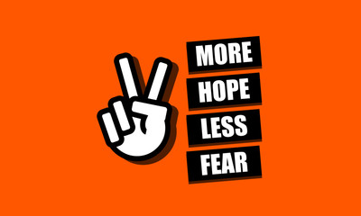 More Hope Less Fear Victory Hand Icon