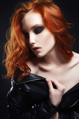 red hair girl with make-up