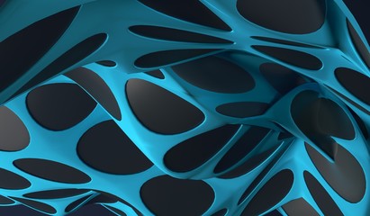 3D Rendering Of Abstract Net With Holes Background