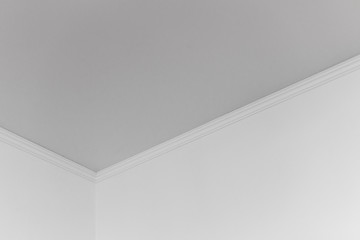 White walls and ceiling in the room as a background - obrazy, fototapety, plakaty