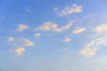Beautiful white clouds and blue sky in the evening