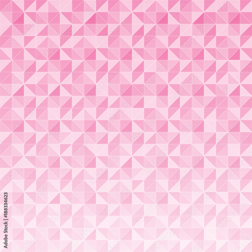 Aufkleber abstract geometric triangle pattern mosaic on pink color background.