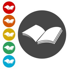 Open book icon, vector book icon, vector illustration 